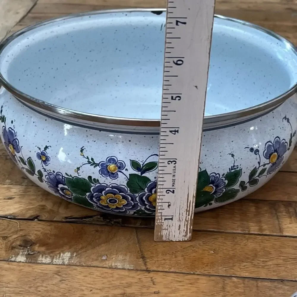 Vintage Asta Enamel Casserole Pot Lid 10.25